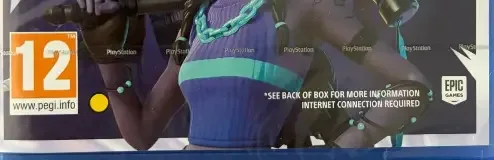 Fortnite, the PEGI square on its front