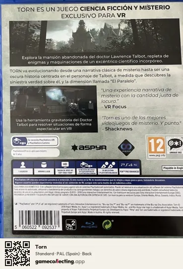 Torn PlayStation 4, Spain box back