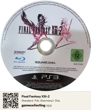Final Fantasy XIII-2 PlayStation 3, PAL disc