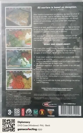 Diplomacy Computer, PAL box back