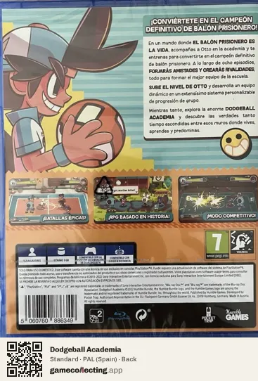 Dodgeball Academia PlayStation 4, Spain box back