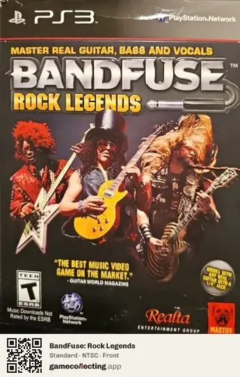 BandFuse: Rock Legends PlayStation 3, NTSC box front