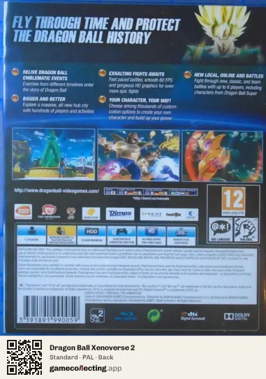 Dragon Ball Xenoverse 2 PlayStation 4, PAL box back