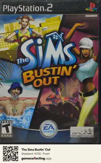 The Sims Bustin' Out PlayStation 2, NTSC box front