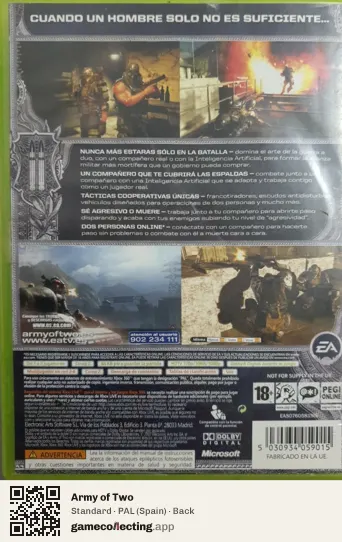 Army of Two Xbox 360, Spain box back