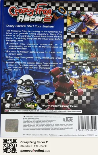 Crazy Frog Racer 2 PlayStation 2, PAL box back