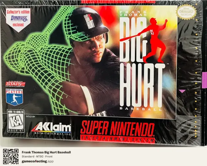 Frank Thomas Big Hurt Baseball Super Nintendo Entertainment System, NTSC box front