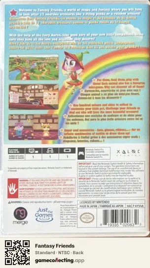 Fantasy Friends Nintendo Switch, NTSC box back