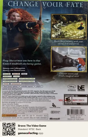 Brave: The Video Game Xbox 360, NTSC box back