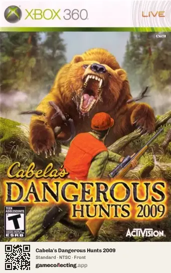 Cabela's Dangerous Hunts 2009 Xbox 360, NTSC box front