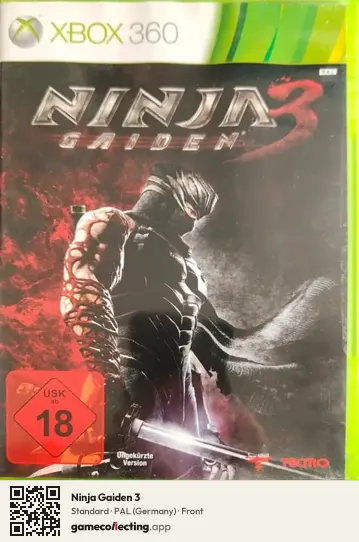 Ninja Gaiden 3 Xbox 360, Germany box front