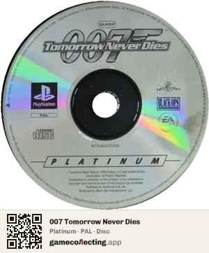 007 Tomorrow Never Dies PlayStation, PAL disc