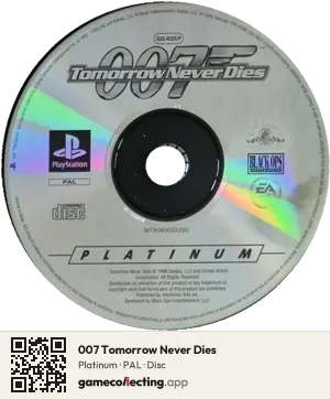 007 Tomorrow Never Dies PlayStation, PAL disc