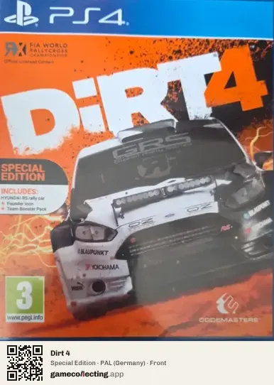 Dirt 4 PlayStation 4, Germany box front