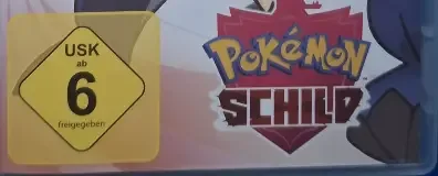 Pokémon Shield, the USK square on its front