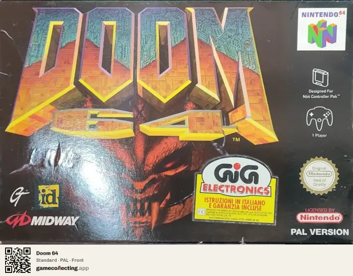 Doom 64 Nintendo 64, PAL box front