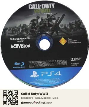 Call of Duty: WWII PlayStation 4, Asia disc