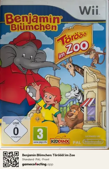 Benjamin Blümchen: Törööö! im Zoo Nintendo Wii, PAL box front