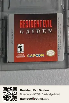 Resident Evil Gaiden Game Boy Color, NTSC cartridge label