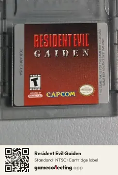 Resident Evil Gaiden Game Boy Color, NTSC cartridge label