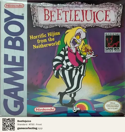 Beetlejuice Game Boy, NTSC box front