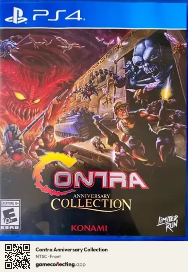 Contra Anniversary Collection PlayStation 4, NTSC box front