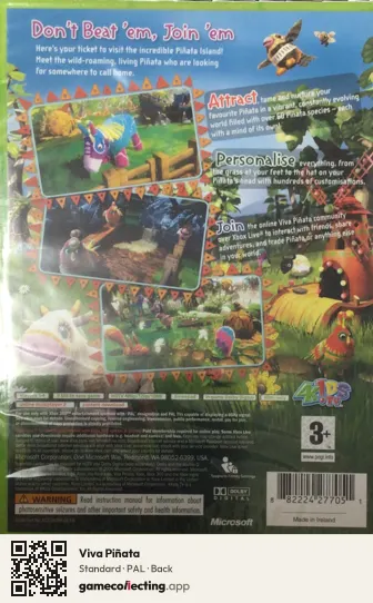 Viva Piñata Xbox 360, PAL box back