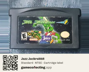 Jazz Jackrabbit Game Boy Advance, NTSC cartridge label