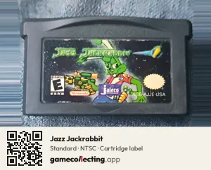 Jazz Jackrabbit Game Boy Advance, NTSC cartridge label