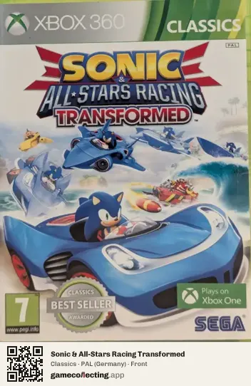 Sonic & All-Stars Racing Transformed Xbox 360, Germany box front
