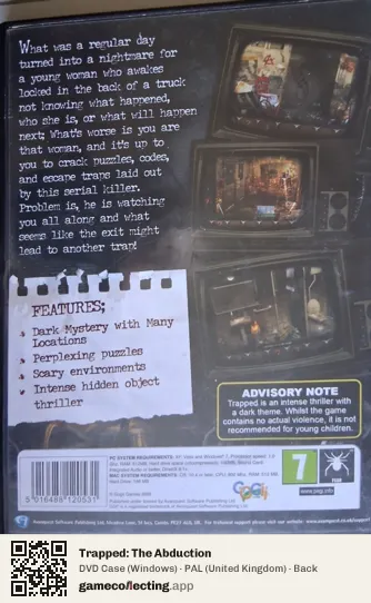 Trapped: The Abduction Computer, United Kingdom box back