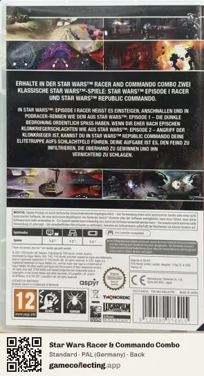 Star Wars Racer & Commando Combo Nintendo Switch, Germany box back