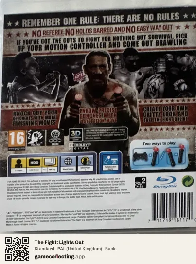 The Fight: Lights Out PlayStation 3, United Kingdom box back