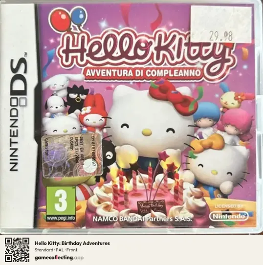 Hello Kitty: Birthday Adventures Nintendo DS, PAL box front