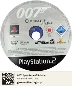 007: Quantum of Solace PlayStation 2, PAL disc