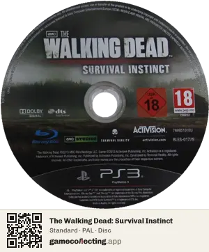 The Walking Dead: Survival Instinct PlayStation 3, PAL disc