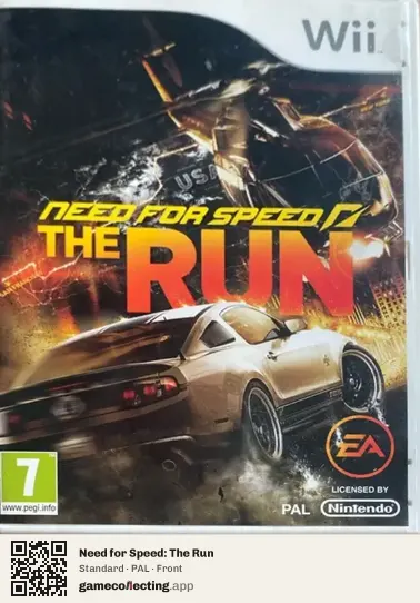 Need for Speed: The Run Nintendo Wii, PAL box front