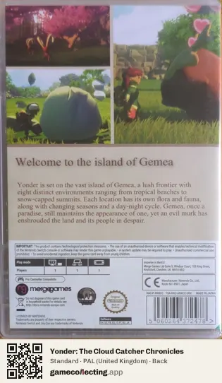 Yonder: The Cloud Catcher Chronicles Nintendo Switch, United Kingdom box back