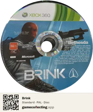 Brink Xbox 360, PAL disc