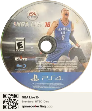 NBA Live 16 PlayStation 4, NTSC disc