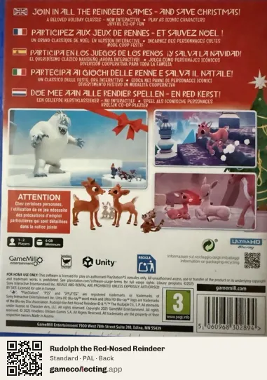 Rudolph the Red-Nosed Reindeer PlayStation 5, PAL box back