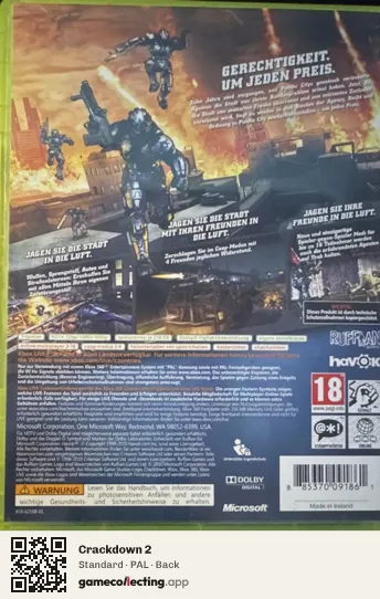 Crackdown 2 Xbox 360, PAL box back