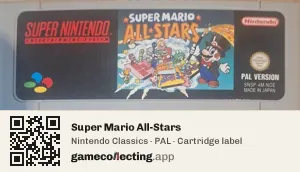 Super Mario All-Stars Super Nintendo Entertainment System, PAL cartridge label