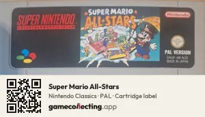 Super Mario All-Stars Super Nintendo Entertainment System, PAL cartridge label