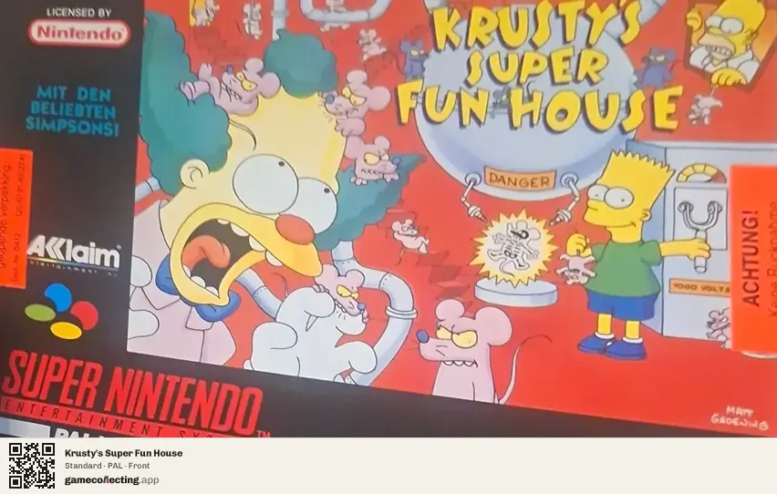 Krusty's Super Fun House Super Nintendo Entertainment System, PAL box front