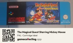 The Magical Quest Starring Mickey Mouse Super Nintendo Entertainment System, PAL cartridge label