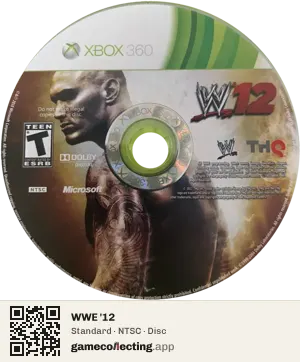 WWE '12 Xbox 360, NTSC disc