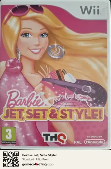 Barbie: Jet, Set & Style! Nintendo Wii, PAL box front