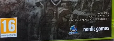 Arcania: Gothic 4, the PEGI square on its front