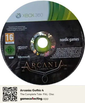 Arcania: Gothic 4 Xbox 360, PAL disc